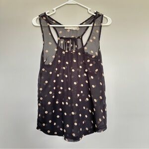 Costa‎ Blanca Size Small Tank Sheer Polka Dot Feminine Romantic Officewear